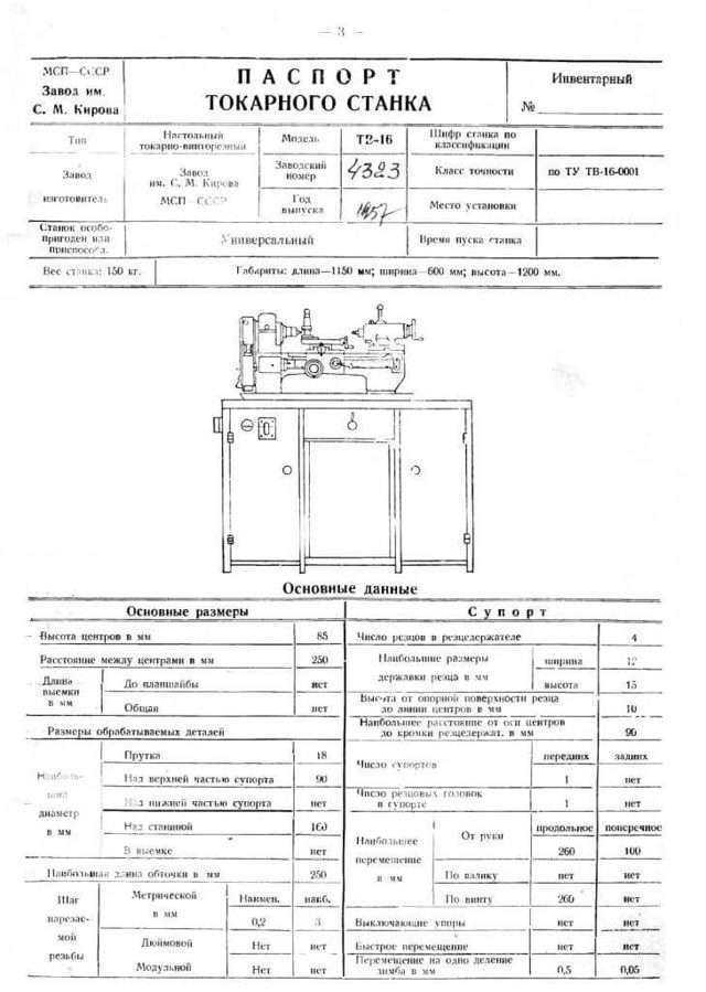 Токарно-винторезный станок 1м63, параметры, характеристики