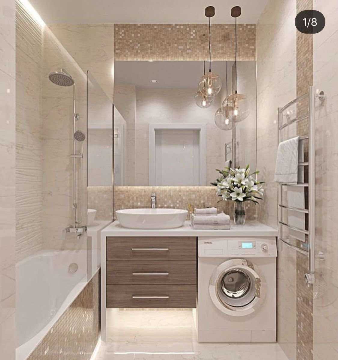 Дизайн маленькой ванной комнаты — идеи с фото
