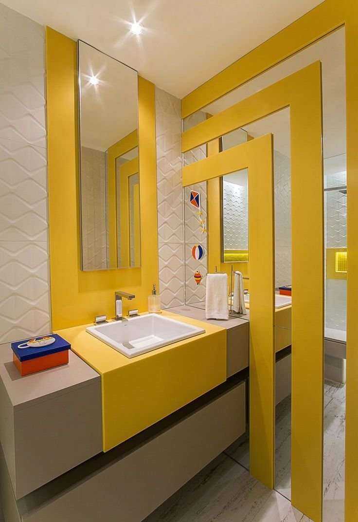 Дизайн желтой ванной комнаты: идеи оформления и реальные фото примеры