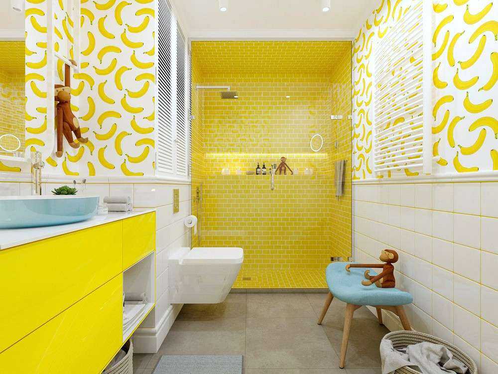 Желтая ванная комната: 110 фото идеальных решений и проектов