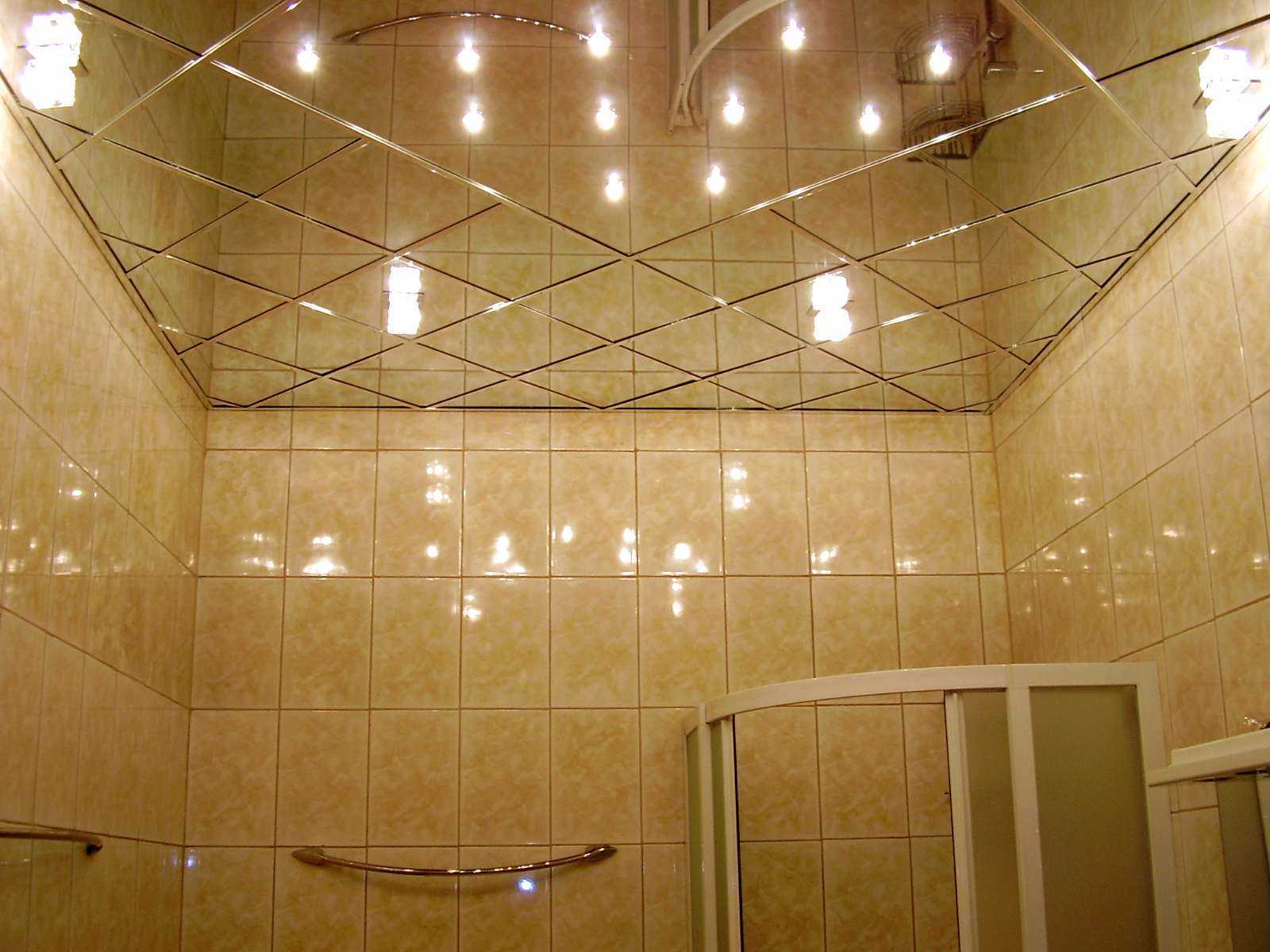  зеркальная плитка в ванной: фото и описание материала