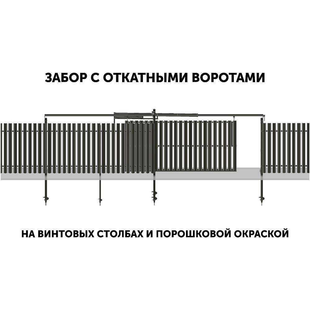 Горизонтальный забор из металлического штакетника (евроштакетника): технология крепежа