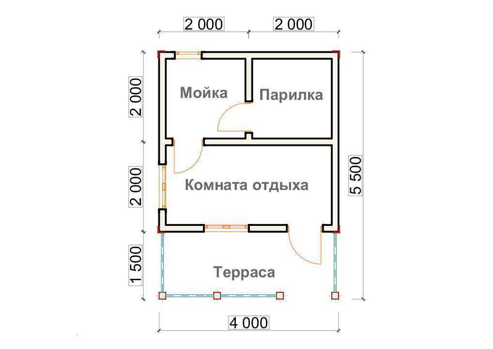 Планировка и проектирование бани с размерами 3х3, 3х4 и 4х4: хитрости при зонировании пространства