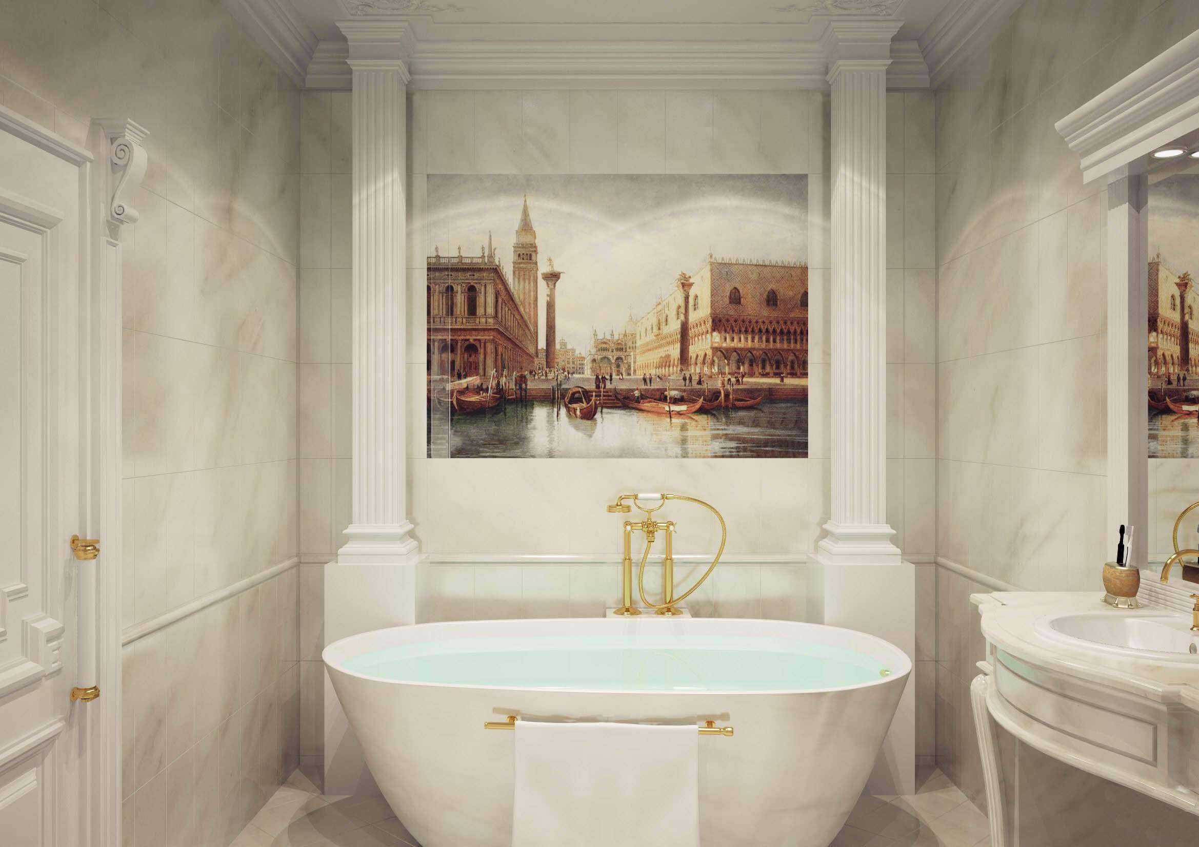 Ванная комната в стиле барокко имеет не так много поклонников и смотрится необычно Какие детали характеризуют дизайн и интерьер ванной в этом стиле и какую мебель стоит подобрать