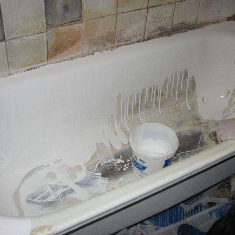 Восстановление эмали, реставрация ванны (старой, чугунной) своими руками, заделка сколов